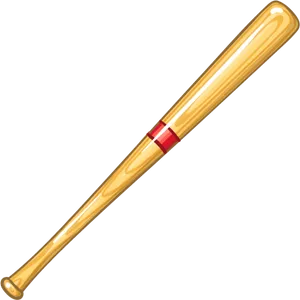 Wooden Baseball Bat Illustration PNG