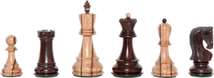 Wooden Chess Pieces Set PNG Image