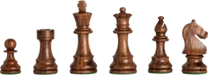 Wooden Chess Pieces Set PNG Image