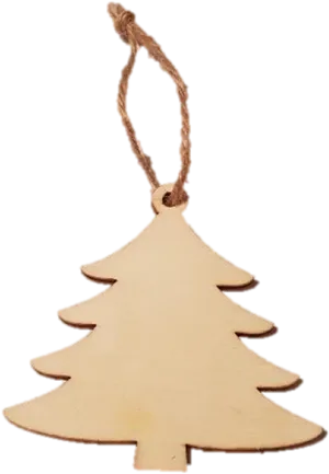 Wooden Christmas Tree Ornament PNG Image