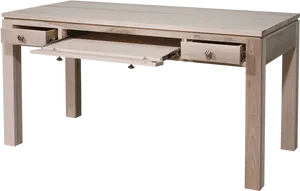 Wooden Computer Deskwith Drawer PNG Image