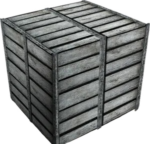 Wooden Crate3 D Model Grey Background PNG Image