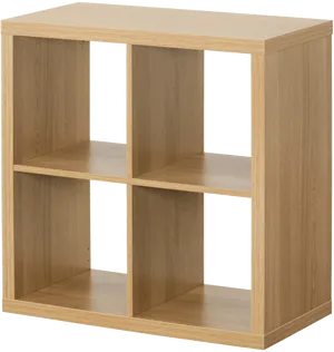 Wooden Cube Bookshelf Design PNG Image