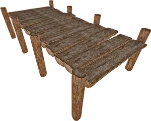 Wooden Dock Platform3 D Render PNG Image