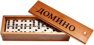 Wooden Dominoes Setin Box PNG Image