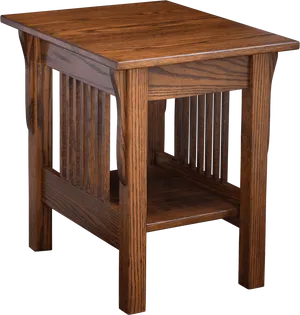 Wooden End Table Classic Design PNG Image