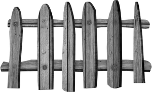 Wooden Fence Blackand White PNG Image