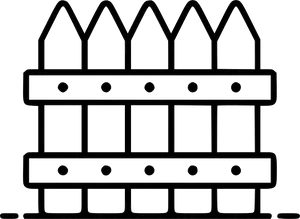 Wooden Fence Outline Graphic PNG Image