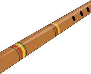 Wooden Flute Closeup Illustration.png PNG Image