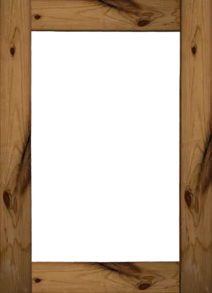 Wooden Frameon Blue Background PNG Image