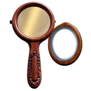 Wooden Hand Mirror Png 06212024 PNG Image