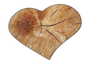 Wooden Heart Cracks Texture PNG Image