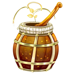 Wooden Honey Pot Png Gge PNG Image