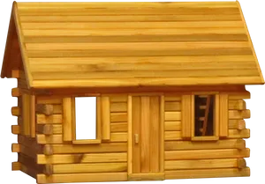 Wooden Log Cabin Model.png PNG Image