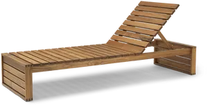 Wooden Outdoor Sun Lounger PNG Image