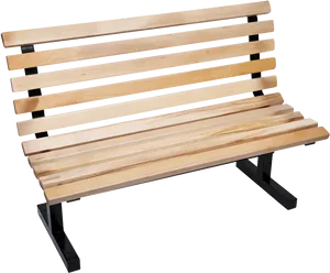 Wooden Park Bench Black Background PNG Image