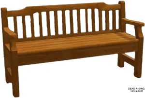 Wooden Park Bench Isolated PNG