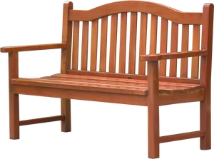 Wooden Park Bench Isolated PNG Image