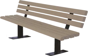 Wooden Park Bench Isolatedon Black PNG Image