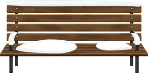 Wooden Park Bench Vector PNG Image