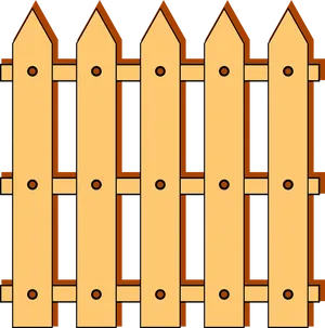 Wooden Picket Fence Graphic PNG Image