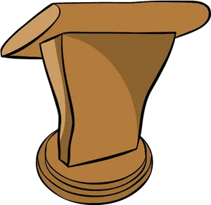 Wooden Podium Cartoon Vector PNG Image