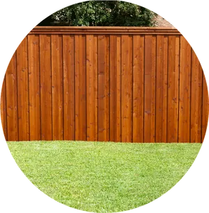 Wooden Privacy Fenceand Lush Lawn PNG Image