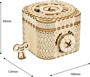 Wooden Puzzle Treasure Box Dimensions PNG Image