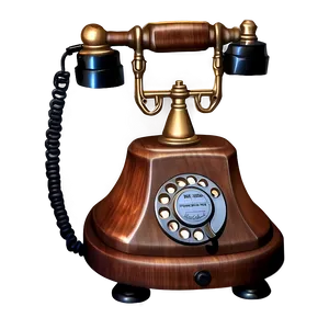 Wooden Rotary Phone Design Png Qhw75 PNG Image