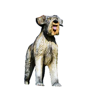 Wooden Sculpture Dog Figure PNG
