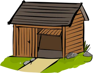 Wooden Shed Illustration PNG Image