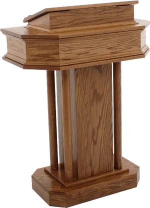 Wooden Speech Podium Isolated PNG Image