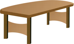 Wooden Table Clipart Illustration PNG Image