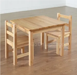 Wooden Tableand Chairs Set PNG Image