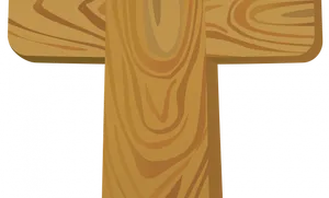 Wooden Texture Cross Illustration PNG Image