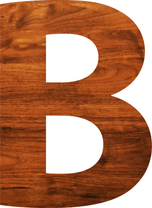 Wooden Texture Letter B PNG Image