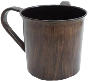 Wooden Texture Metal Mug PNG Image