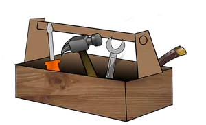 Wooden Toolboxwith Tools PNG Image