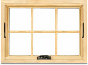 Wooden Window Framewith Handles PNG Image