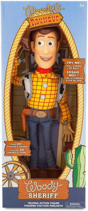 Woody Sheriff Action Figurein Box PNG Image