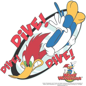 Woody Woodpecker Diving Animation PNG Image