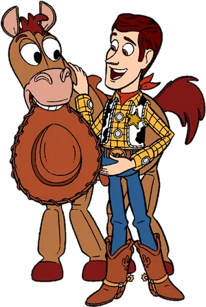 Woodyand Bullseye Toy Story Friends PNG Image