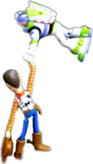 Woodyand Buzz Lightyear Toy Story Dynamic Pose PNG Image