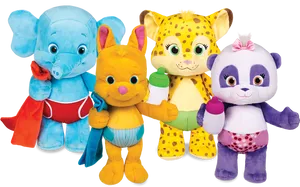 Word Party Plush Characters PNG Image