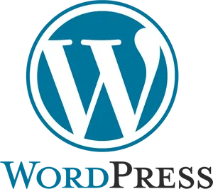 Word Press Logo Blue Background PNG Image