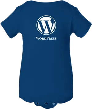 Word Press Logo On Blue Baby Onesie PNG Image