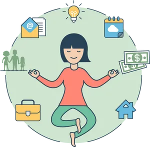 Work Life Balance Concept Illustration PNG