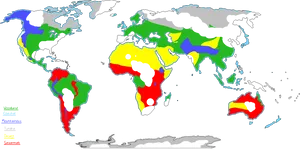 World Biomes Map Color Coded PNG