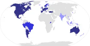 World Map English Speaking Countries PNG
