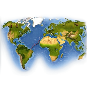 World Map For Flight Paths Png 76 PNG Image